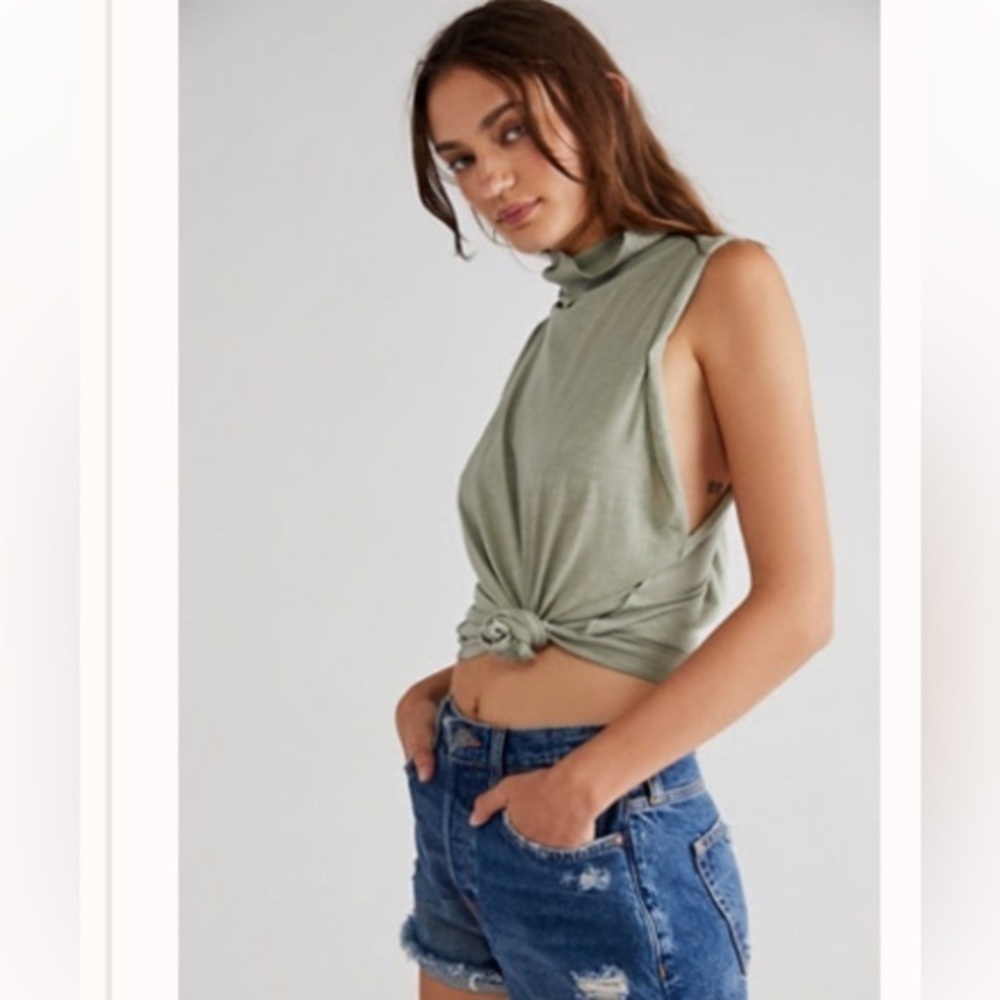 Free People Sage Green Tank Top